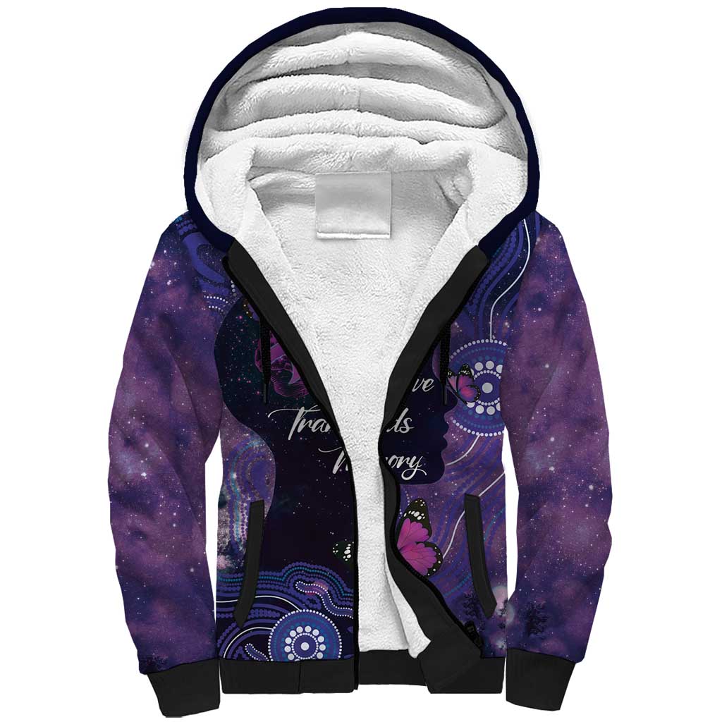 Alzheimer's and Brain Awareness Month Australia Sherpa Hoodie Love Transcends Memory