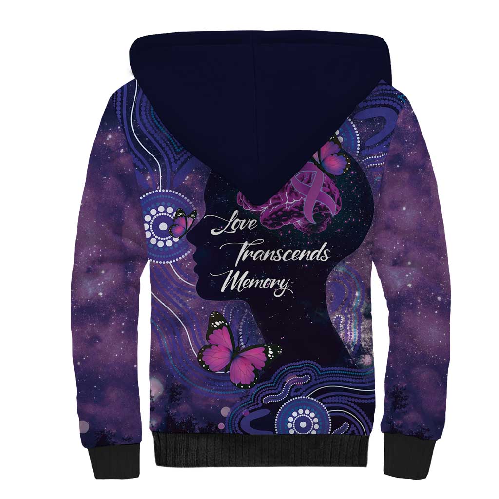 Alzheimer's and Brain Awareness Month Australia Sherpa Hoodie Love Transcends Memory
