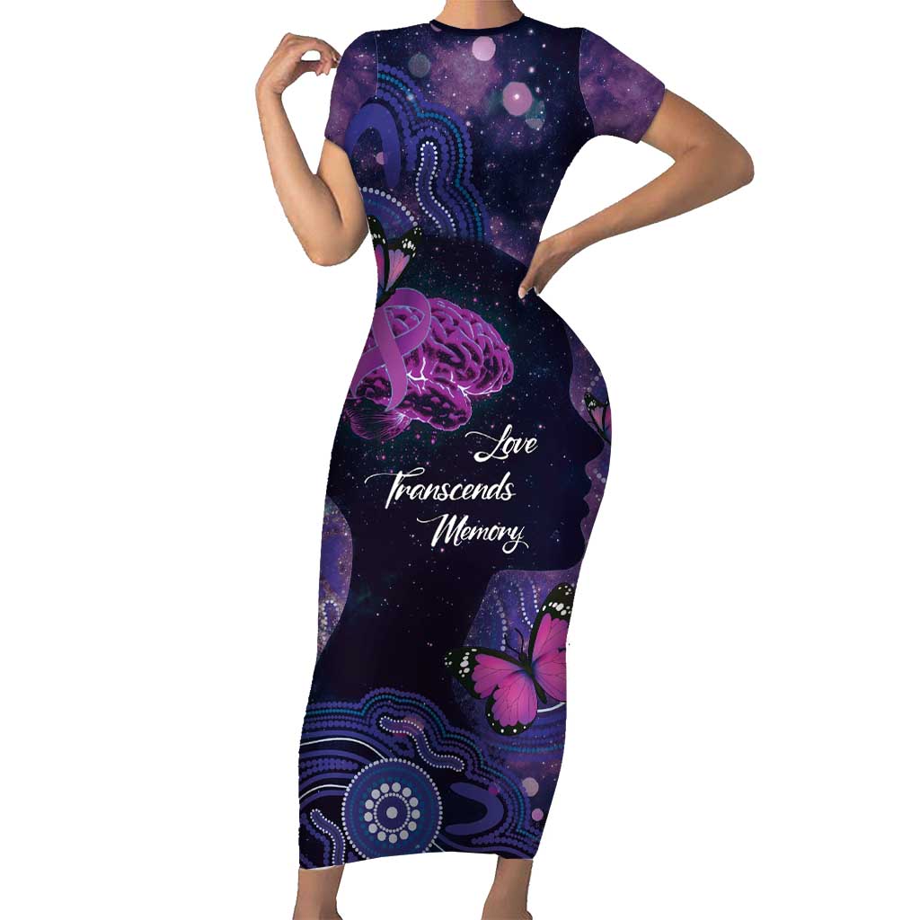 Alzheimer's and Brain Awareness Month Australia Short Sleeve Bodycon Dress Love Transcends Memory