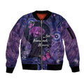 Alzheimer's and Brain Awareness Month Australia Sleeve Zip Bomber Jacket Love Transcends Memory