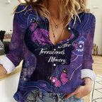 Alzheimer's and Brain Awareness Month Australia Women Casual Shirt Love Transcends Memory