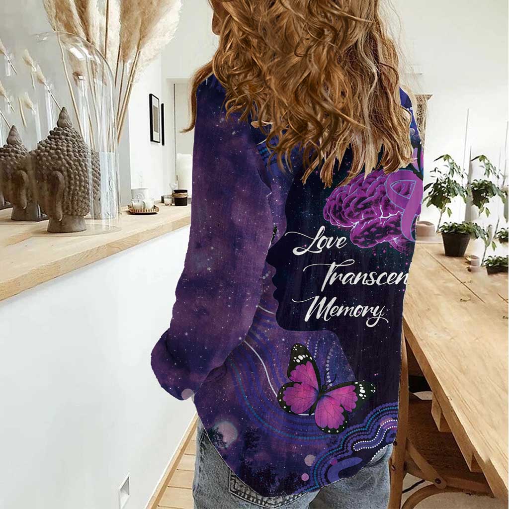 Alzheimer's and Brain Awareness Month Australia Women Casual Shirt Love Transcends Memory