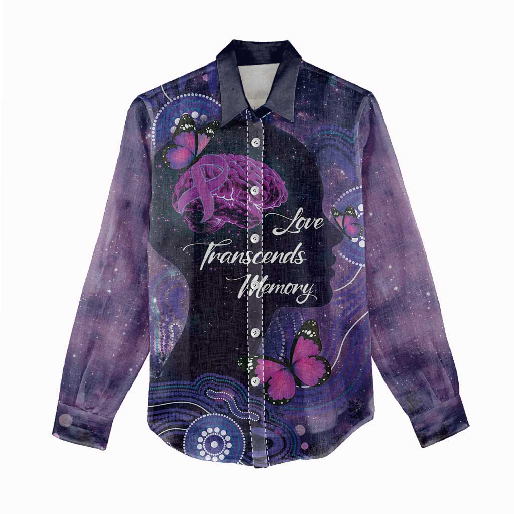 Alzheimer's and Brain Awareness Month Australia Women Casual Shirt Love Transcends Memory