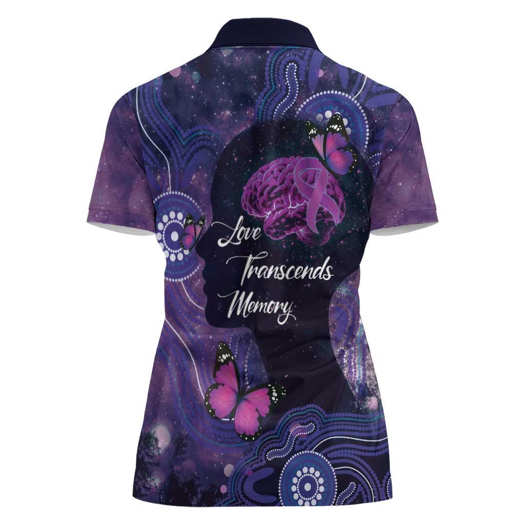 Alzheimer's and Brain Awareness Month Australia Women Polo Shirt Love Transcends Memory
