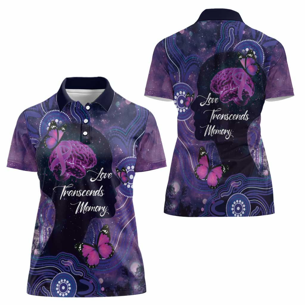 Alzheimer's and Brain Awareness Month Australia Women Polo Shirt Love Transcends Memory