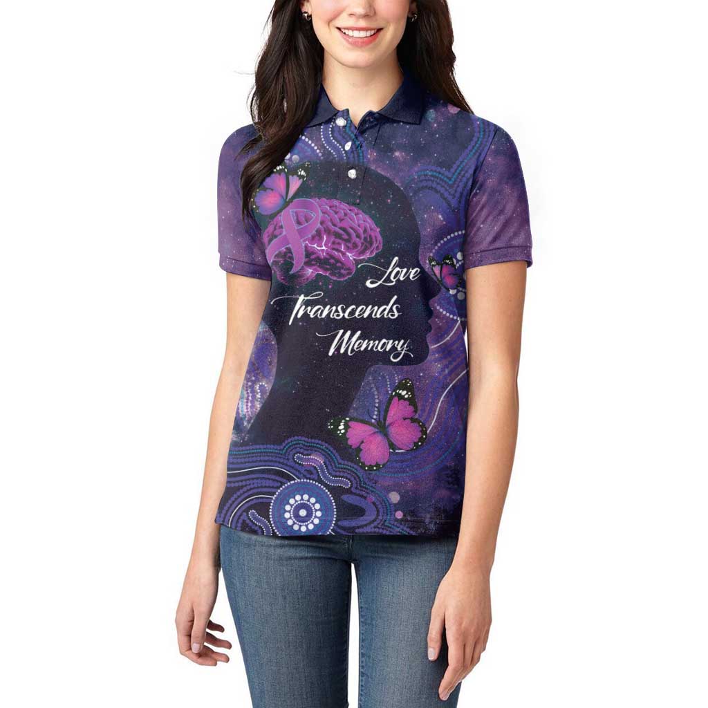 Alzheimer's and Brain Awareness Month Australia Women Polo Shirt Love Transcends Memory
