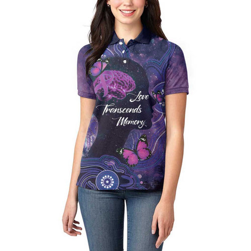 Alzheimer's and Brain Awareness Month Australia Women Polo Shirt Love Transcends Memory