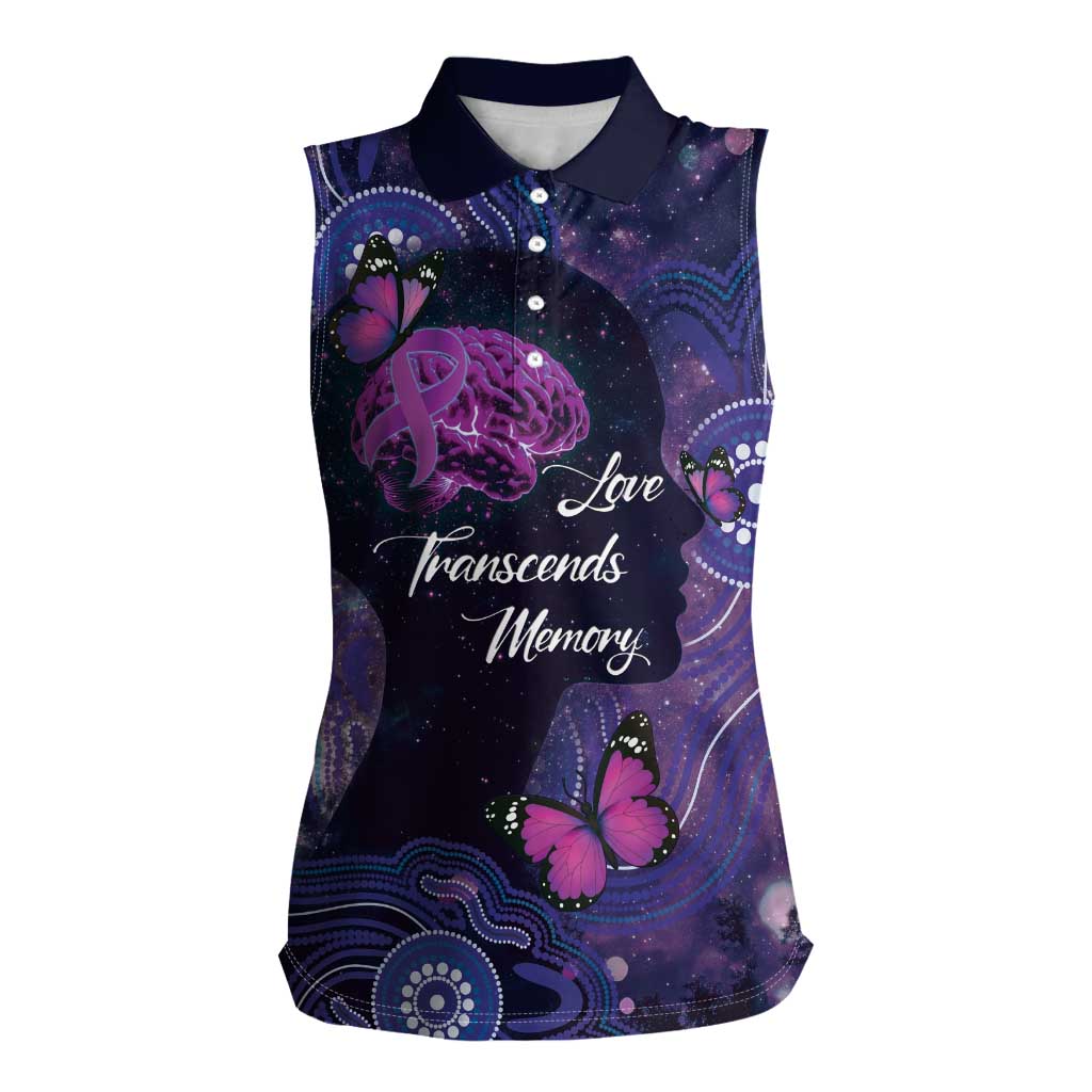 Alzheimer's and Brain Awareness Month Australia Women Sleeveless Polo Shirt Love Transcends Memory