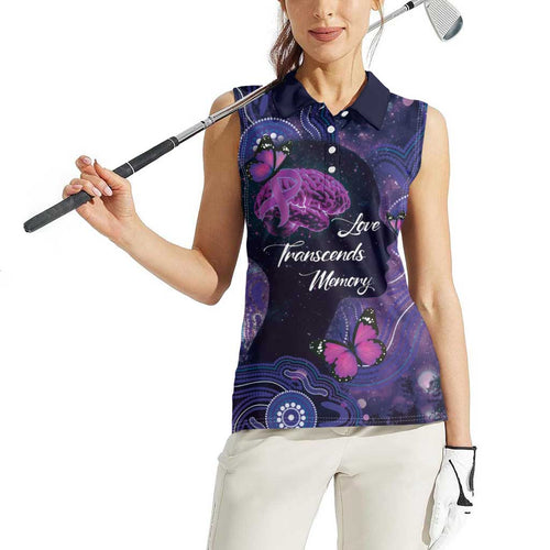 Alzheimer's and Brain Awareness Month Australia Women Sleeveless Polo Shirt Love Transcends Memory