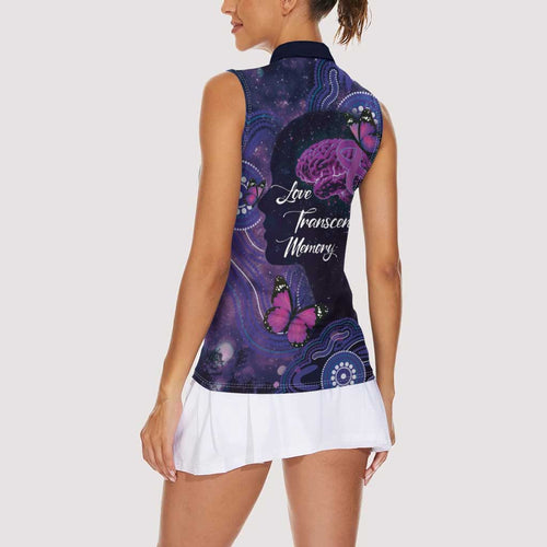 Alzheimer's and Brain Awareness Month Australia Women Sleeveless Polo Shirt Love Transcends Memory