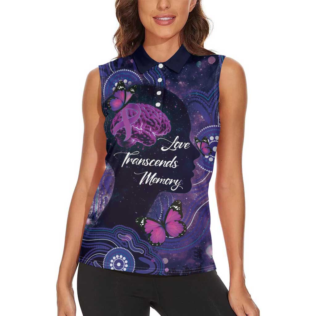 Alzheimer's and Brain Awareness Month Australia Women Sleeveless Polo Shirt Love Transcends Memory