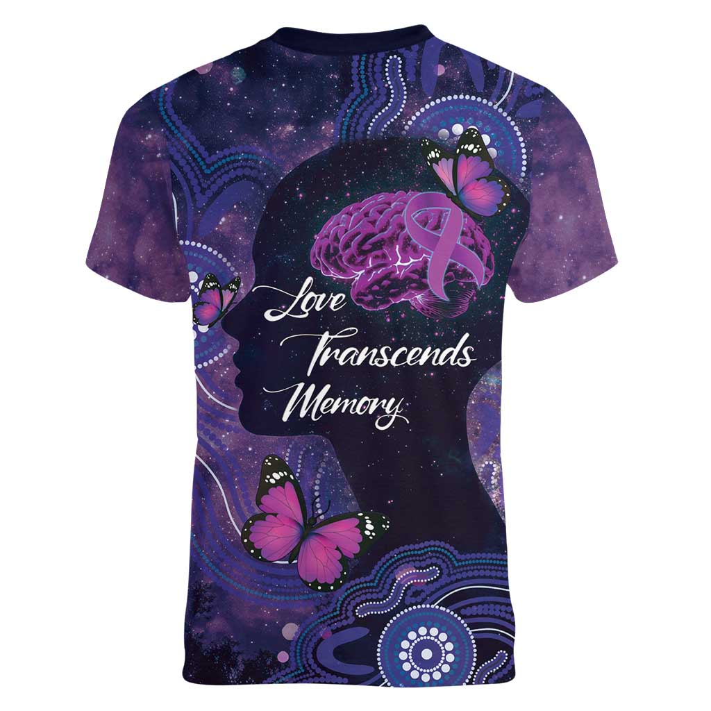 Alzheimer's and Brain Awareness Month Australia Women V-Neck T-Shirt Love Transcends Memory