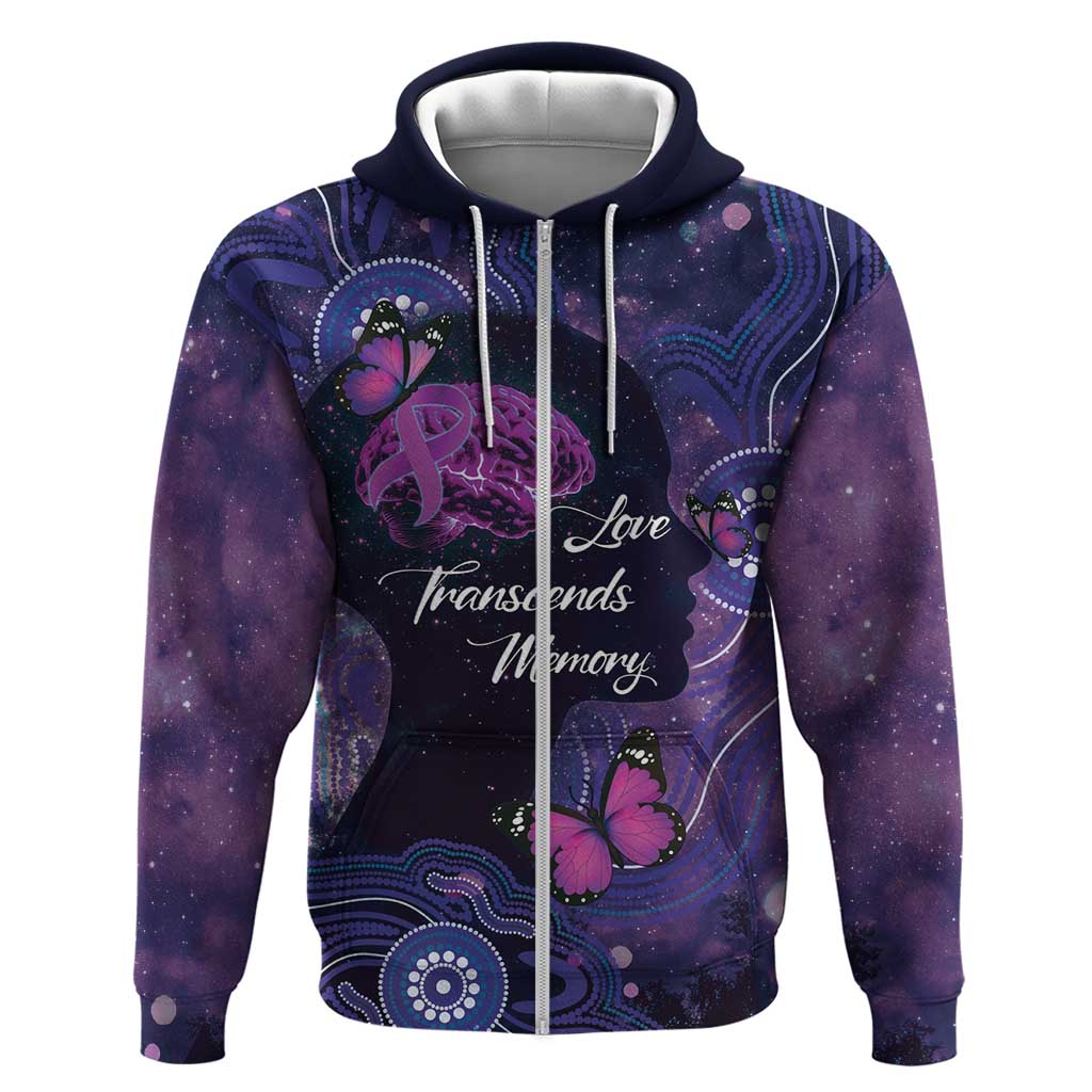 Alzheimer's and Brain Awareness Month Australia Zip Hoodie Love Transcends Memory