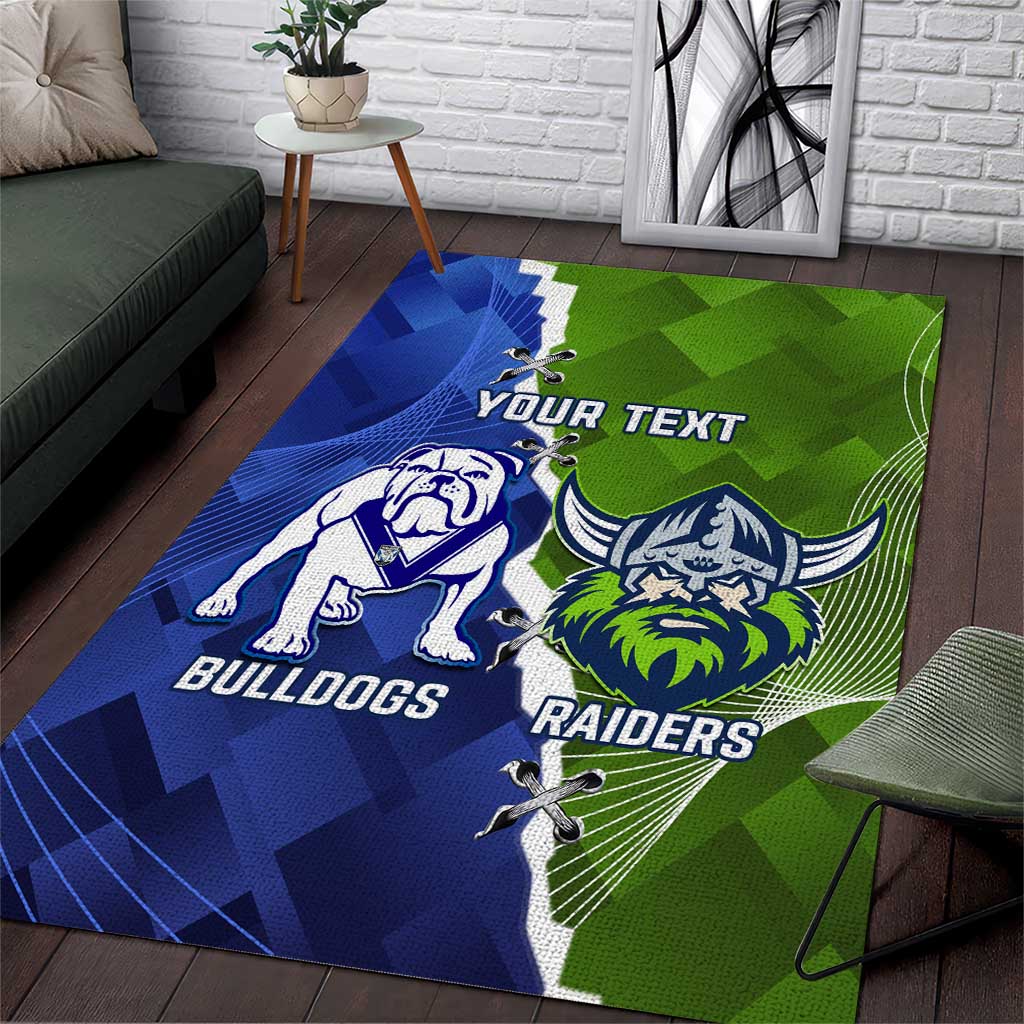 Custom Bulldogs And Raiders Rugby Area Rug Dynamic Style
