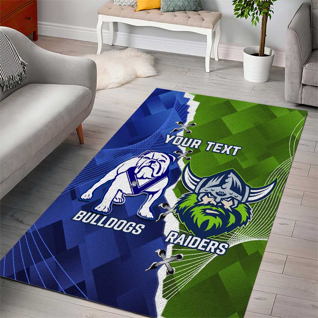 Custom Bulldogs And Raiders Rugby Area Rug Dynamic Style