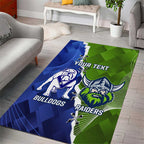 Custom Bulldogs And Raiders Rugby Area Rug Dynamic Style
