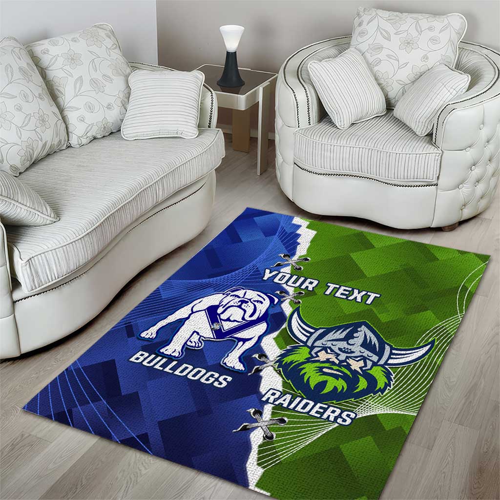 Custom Bulldogs And Raiders Rugby Area Rug Dynamic Style