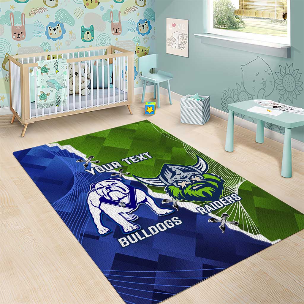 Custom Bulldogs And Raiders Rugby Area Rug Dynamic Style