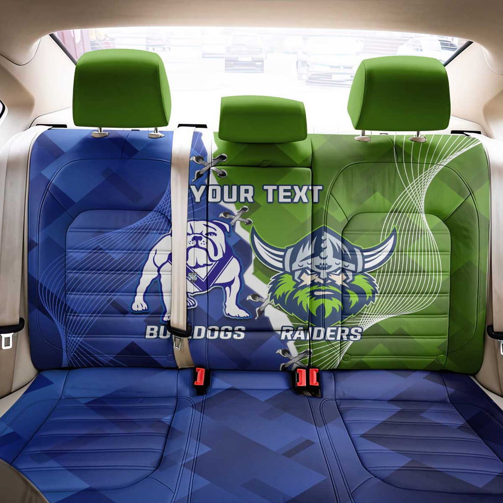 Custom Bulldogs And Raiders Rugby Back Car Seat Cover Dynamic Style