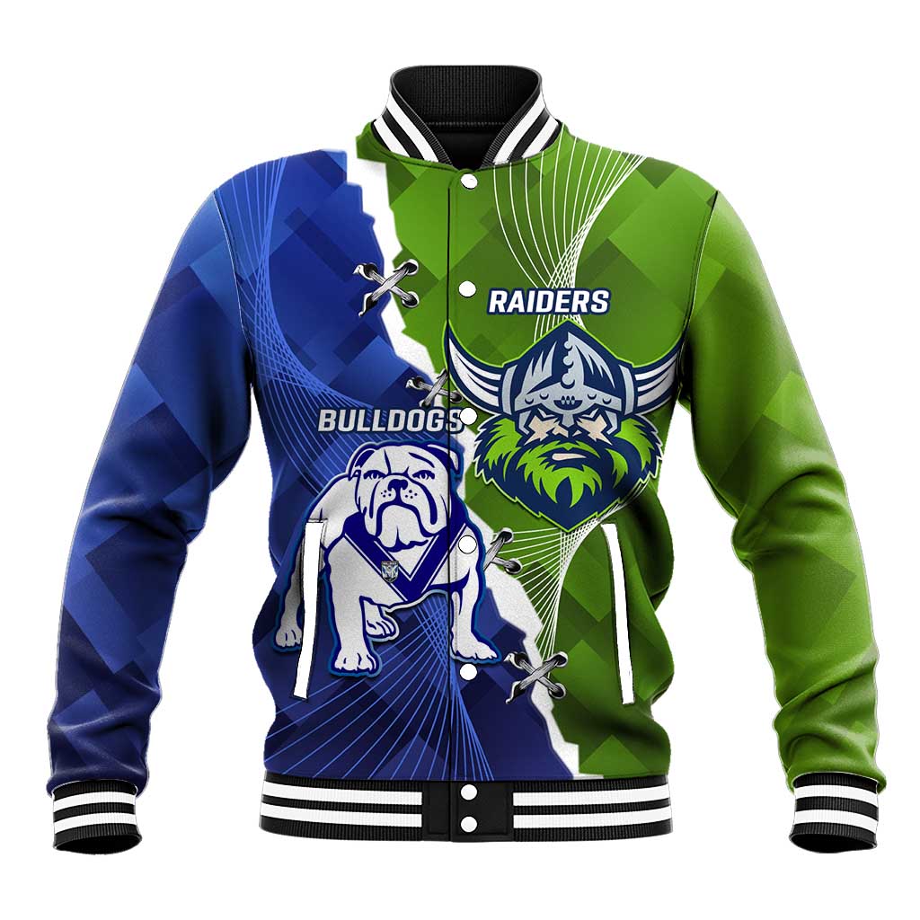 Custom Bulldogs And Raiders Rugby Baseball Jacket Dynamic Style