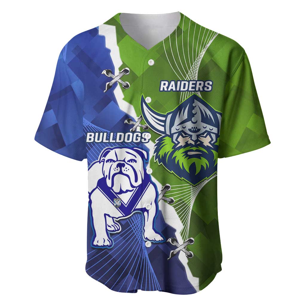 Custom Bulldogs And Raiders Rugby Baseball Jersey Dynamic Style