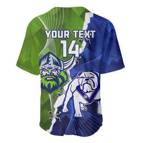 Custom Bulldogs And Raiders Rugby Baseball Jersey Dynamic Style