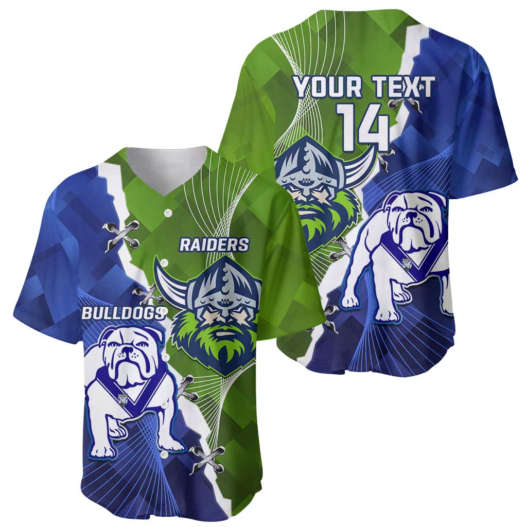 Custom Bulldogs And Raiders Rugby Baseball Jersey Dynamic Style