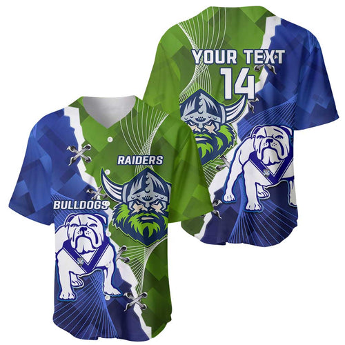 Custom Bulldogs And Raiders Rugby Baseball Jersey Dynamic Style