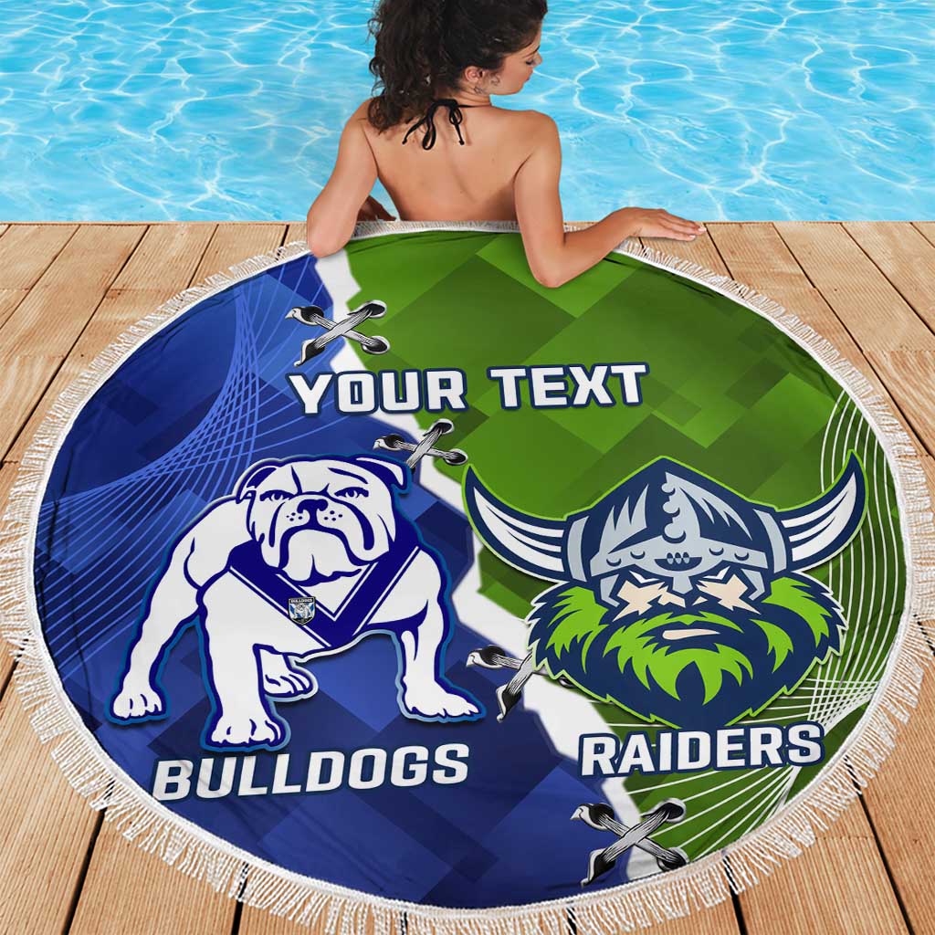Custom Bulldogs And Raiders Rugby Beach Blanket Dynamic Style