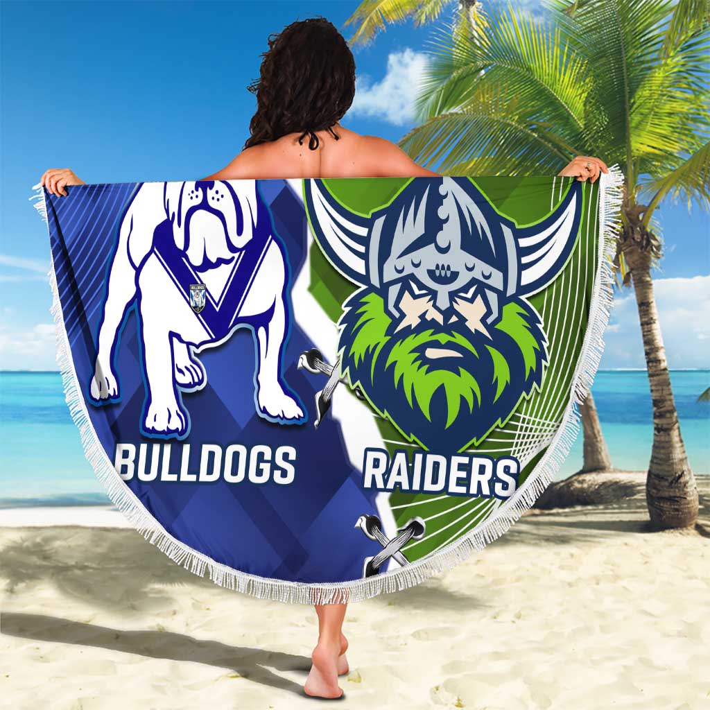 Custom Bulldogs And Raiders Rugby Beach Blanket Dynamic Style