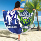Custom Bulldogs And Raiders Rugby Beach Blanket Dynamic Style
