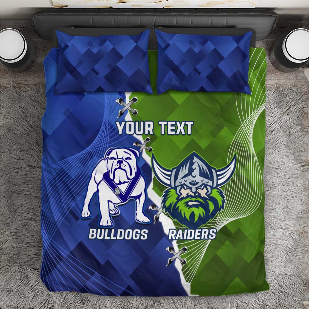 Custom Bulldogs And Raiders Rugby Bedding Set Dynamic Style