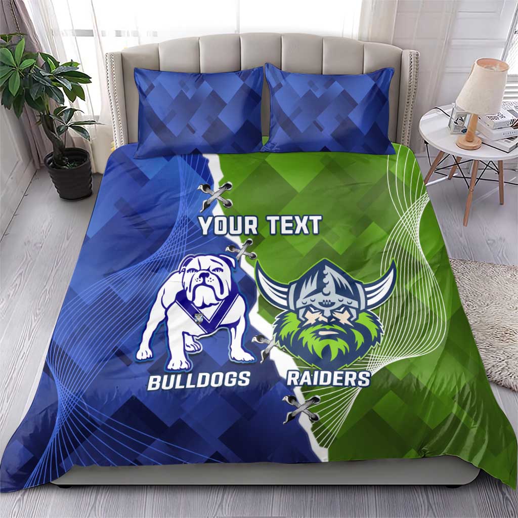 Custom Bulldogs And Raiders Rugby Bedding Set Dynamic Style