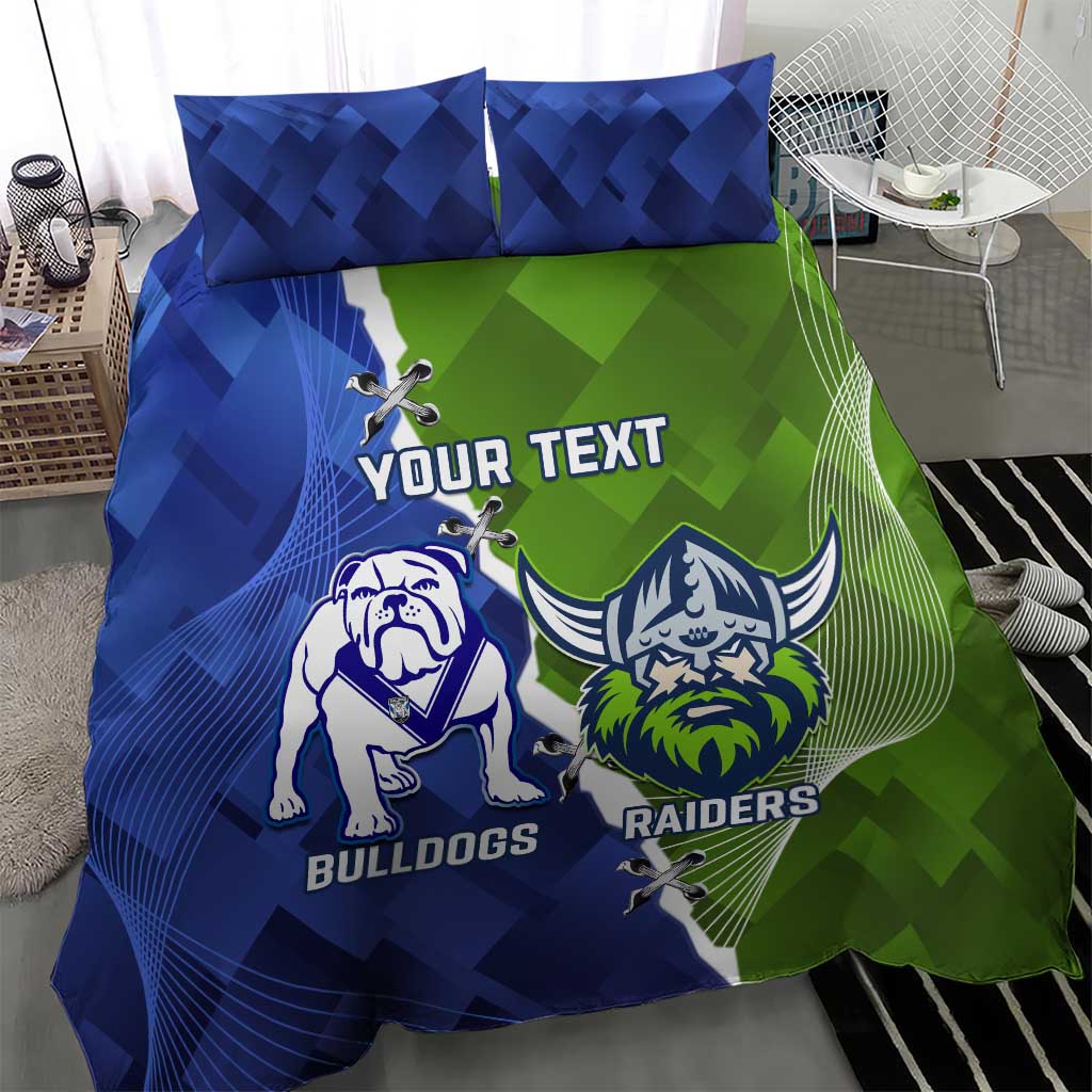Custom Bulldogs And Raiders Rugby Bedding Set Dynamic Style