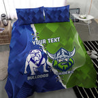Custom Bulldogs And Raiders Rugby Bedding Set Dynamic Style
