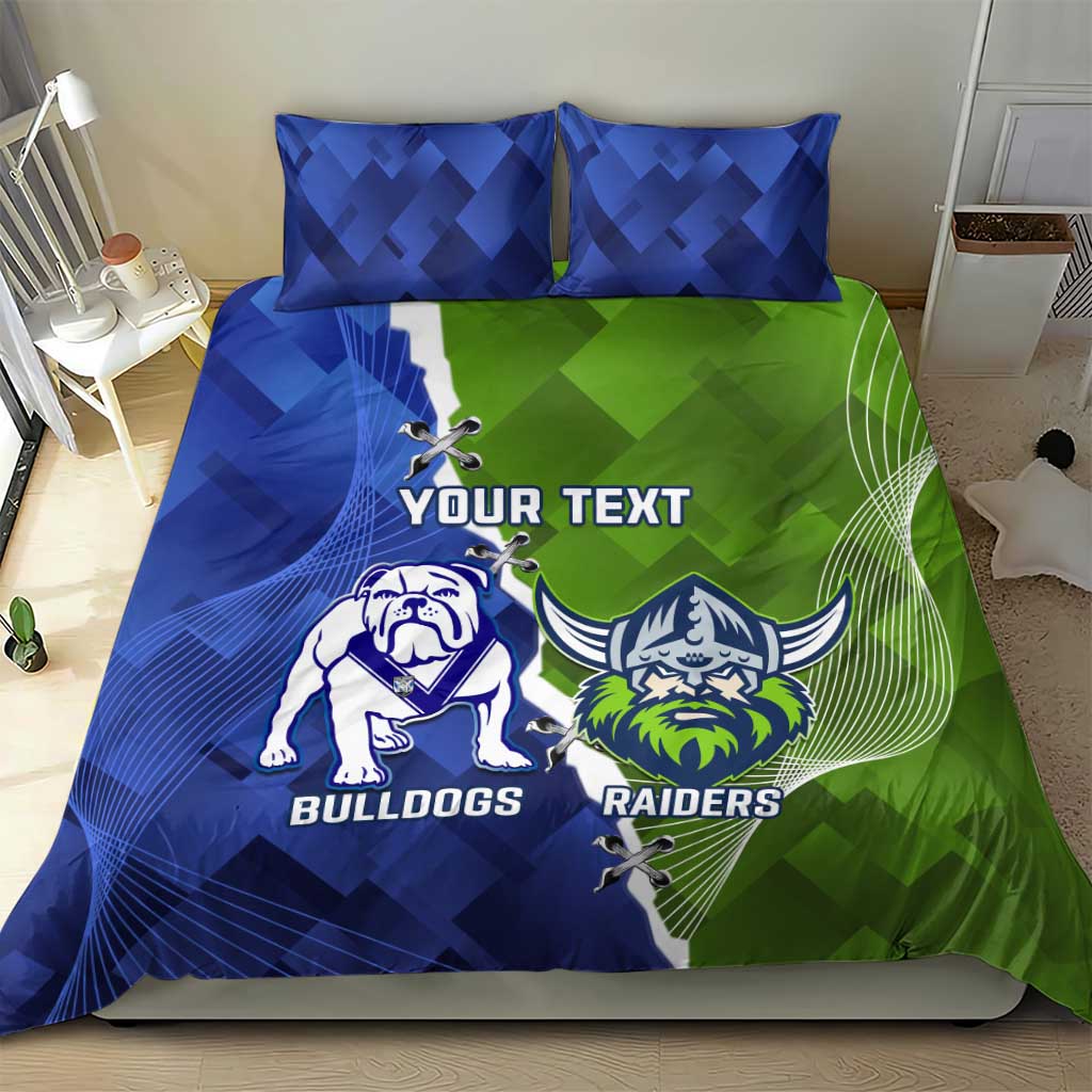 Custom Bulldogs And Raiders Rugby Bedding Set Dynamic Style