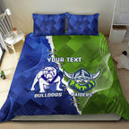 Custom Bulldogs And Raiders Rugby Bedding Set Dynamic Style