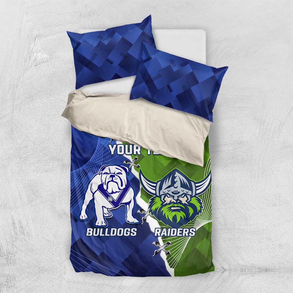Custom Bulldogs And Raiders Rugby Bedding Set Dynamic Style