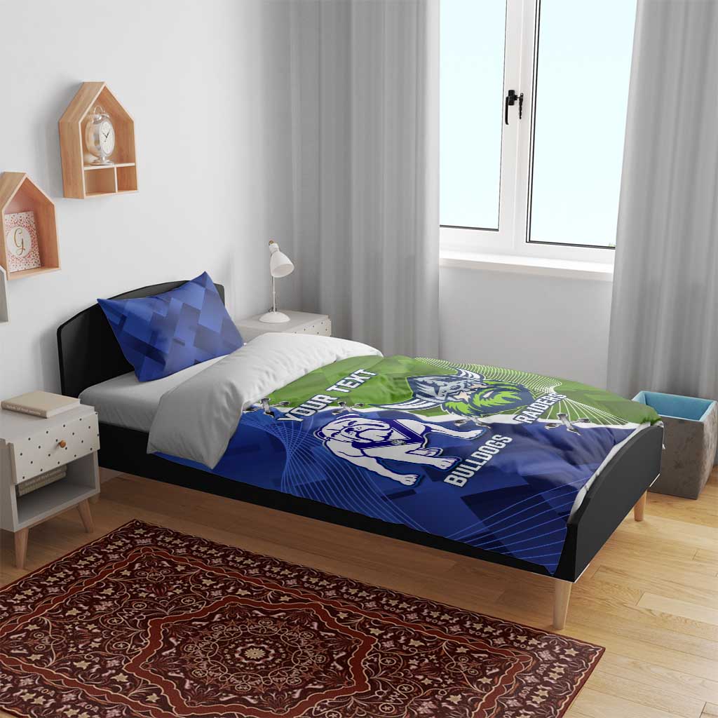 Custom Bulldogs And Raiders Rugby Bedding Set Dynamic Style