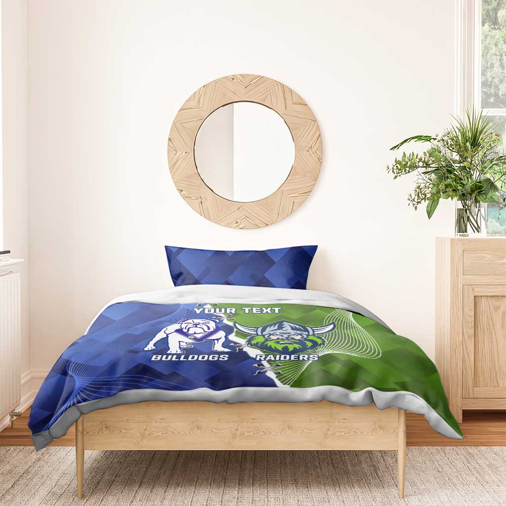 Custom Bulldogs And Raiders Rugby Bedding Set Dynamic Style