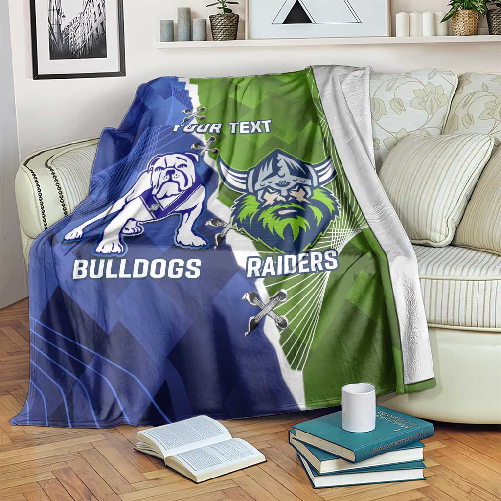 Custom Bulldogs And Raiders Rugby Blanket Dynamic Style