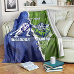 Custom Bulldogs And Raiders Rugby Blanket Dynamic Style