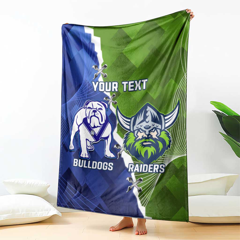Custom Bulldogs And Raiders Rugby Blanket Dynamic Style