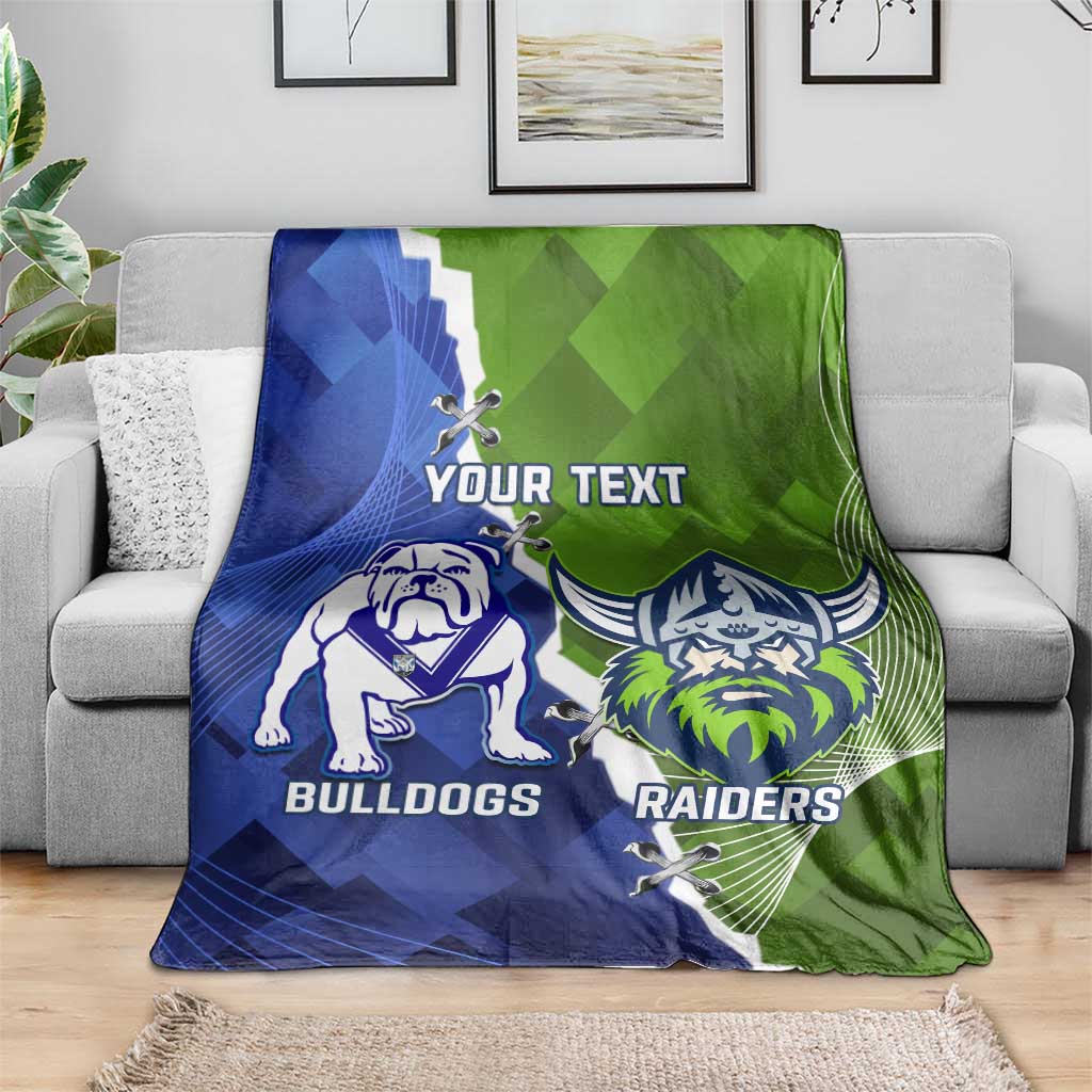 Custom Bulldogs And Raiders Rugby Blanket Dynamic Style