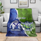Custom Bulldogs And Raiders Rugby Blanket Dynamic Style