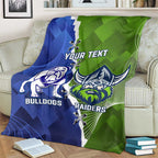Custom Bulldogs And Raiders Rugby Blanket Dynamic Style