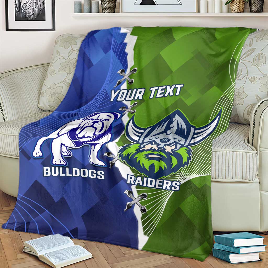 Custom Bulldogs And Raiders Rugby Blanket Dynamic Style