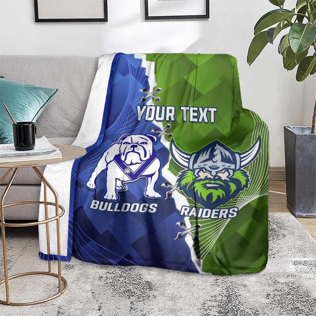 Custom Bulldogs And Raiders Rugby Blanket Dynamic Style