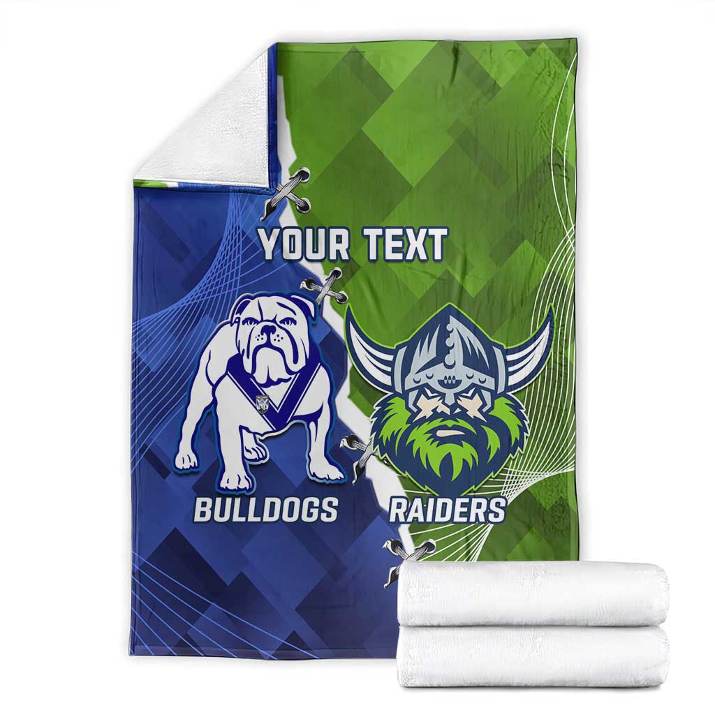 Custom Bulldogs And Raiders Rugby Blanket Dynamic Style