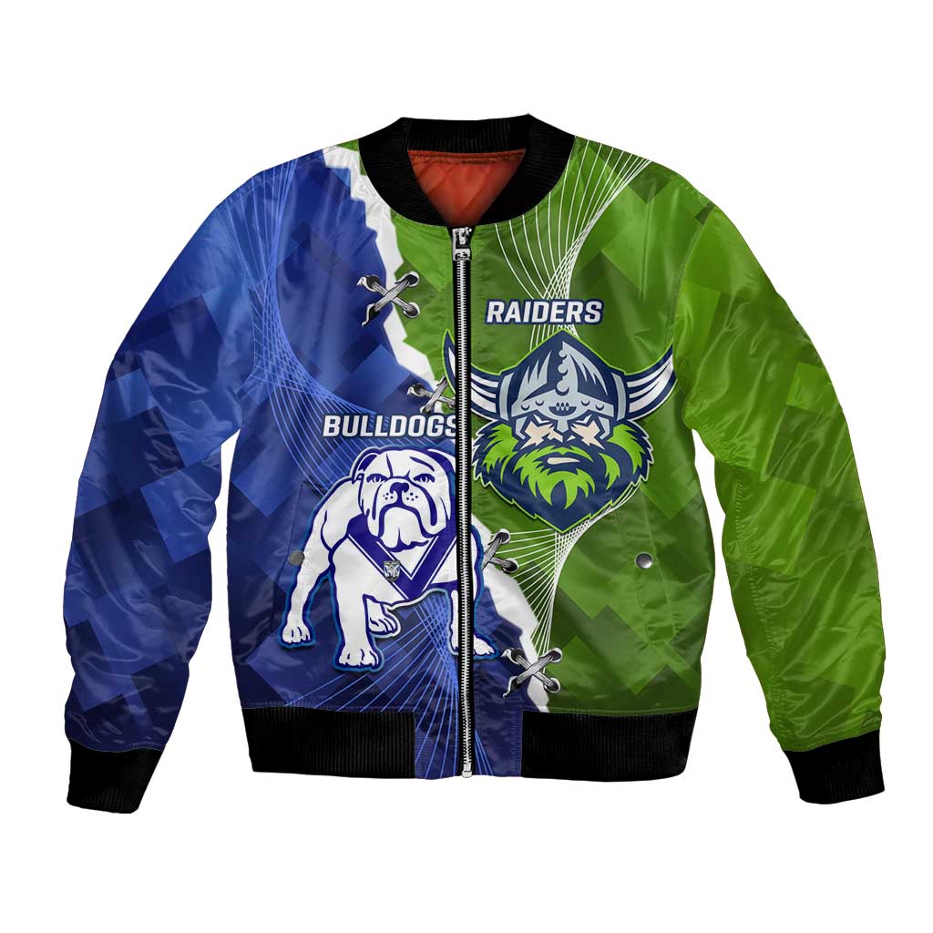 Custom Bulldogs And Raiders Rugby Bomber Jacket Dynamic Style